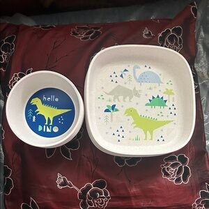 Dinosaur Themed Kids Bowl and Plate Set